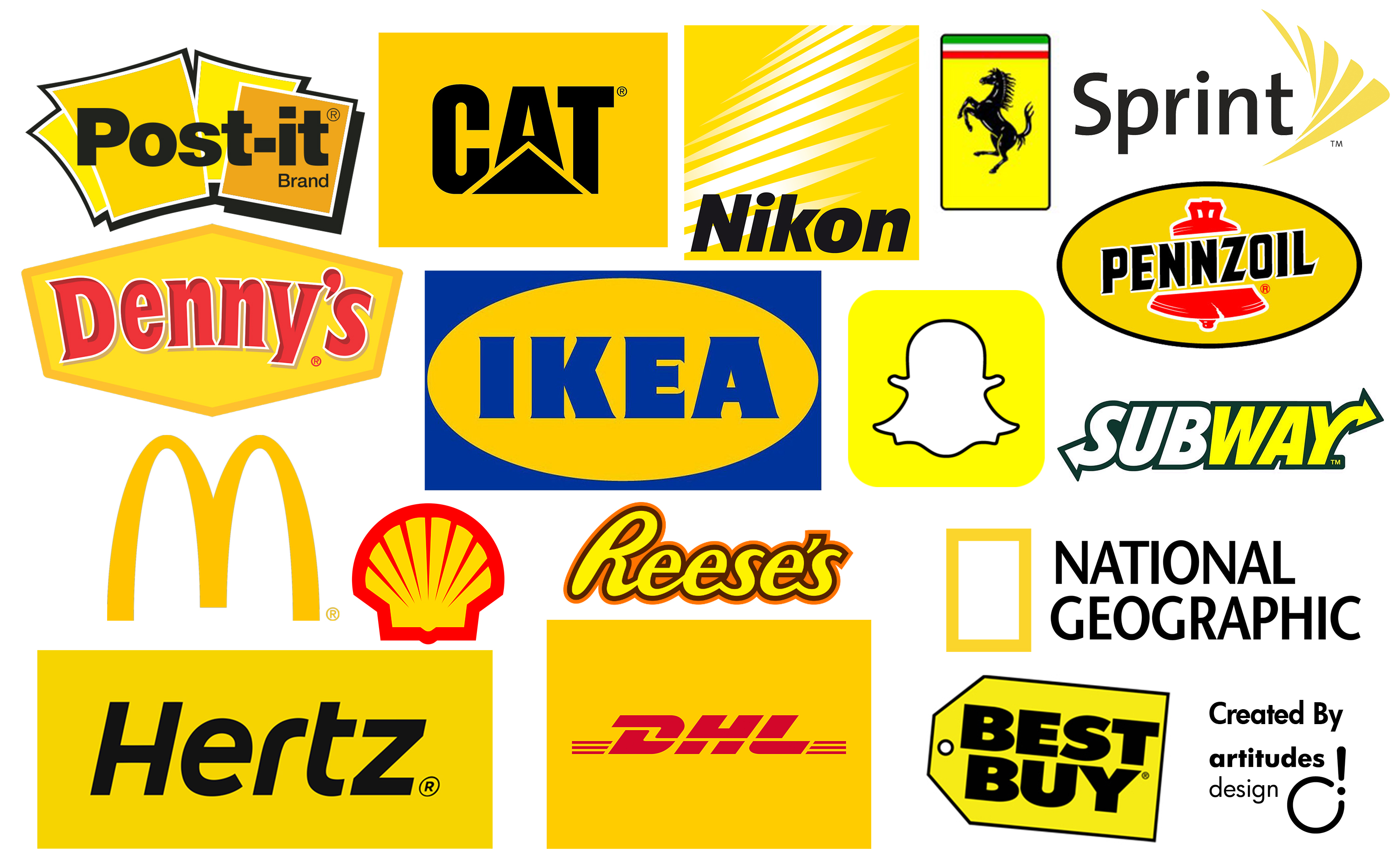 Фирма цветной. Желтый логотип. Желтые бренды. Желтый цвет в рекламе. Бренды желтого цвета.