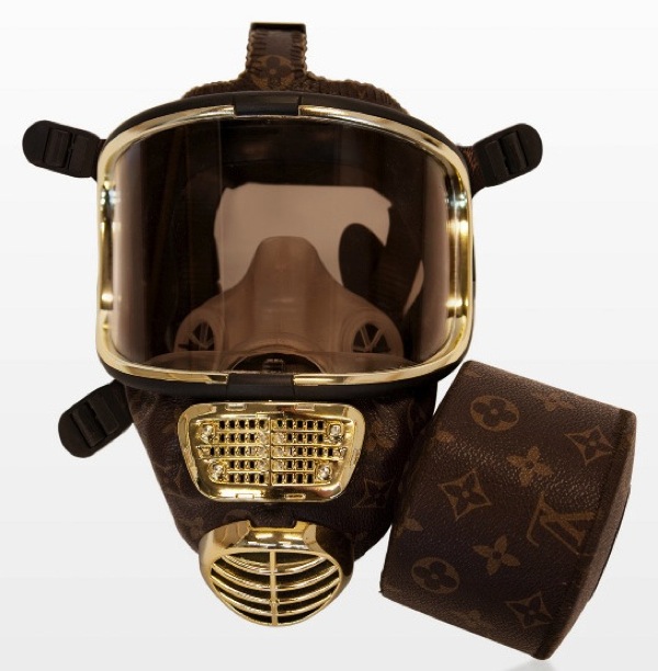 Repurposed / reclaimed Gucci mask / Louis Vuitton mask