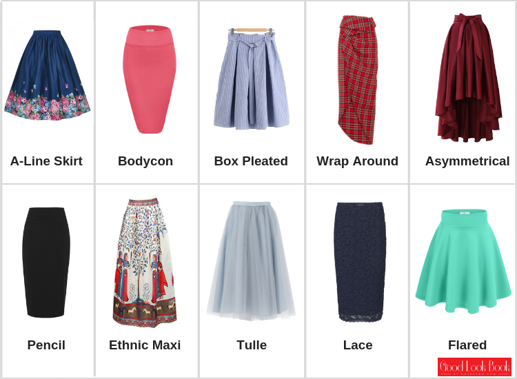 Online Sellers: NAMES of the 10 Types of Womens Skirts CHEAT SHEET